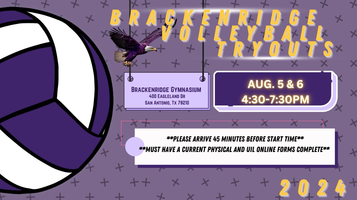 🚨Volleyball starts in 7 days🚨
<a href="/SAISDBrackHS/">Brackenridge HS, SAISD</a> <a href="/BrackAthletics/">BrackAthletics</a>