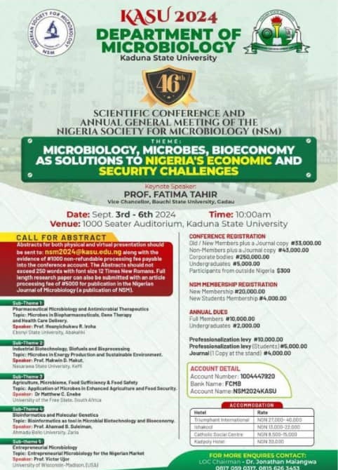 We hope to see you at the annual conference taken place at Kaduna State University. See you there