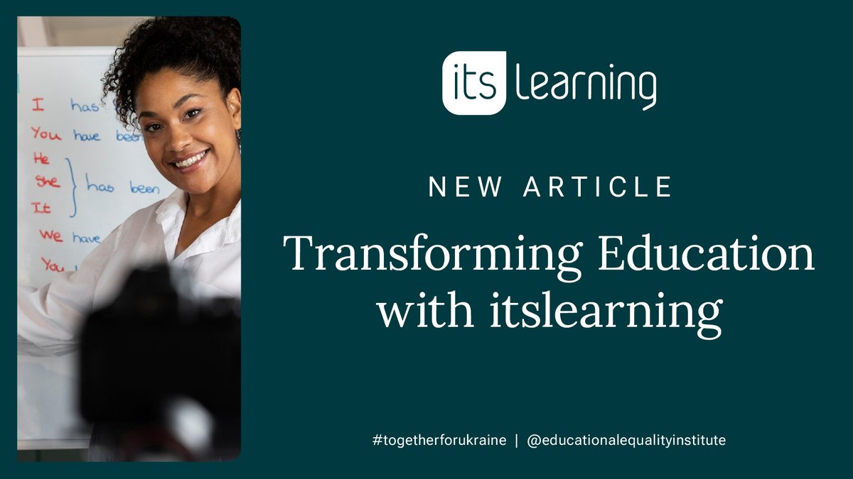 T_E_E_I_'s tweet image. Transforming Education with @itslearning!

The Educational Equality Institute is enhancing educational access for Ukrainian refugees through the powerful LMS provided by @itslearning. 

Read more: t.ly/MTqm7

#TogetherForUkraine #itslearning #SupportUkraine
