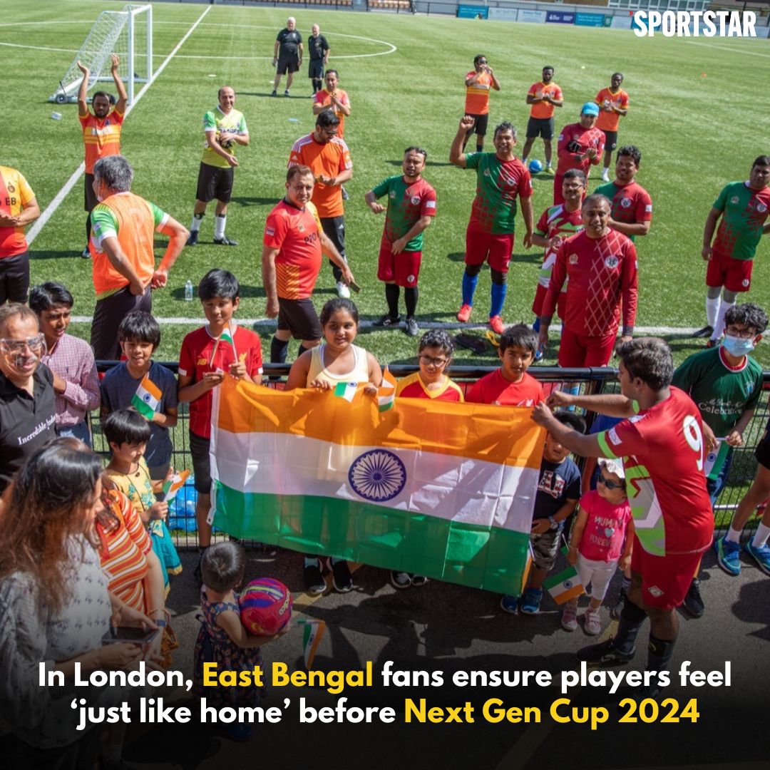 Sportstar (@sportstarweb) on Twitter photo East Bengal fans currently residing in the United Kingdom welcomed the under-21 side with banners and flags as it gears up to participate in the Next Gen Cup in England
โ๏ธ<a href="/Neeladri_27/">Neeladri Bhattacharjee</a>
READโก๏ธ bit.ly/4dmihk7
<a href="/eastbengal_fc/">East Bengal FC</a> #NextGenCup #IndianFootball #EastBengal East Bengal fans currently residing in the United Kingdom welcomed the under-21 side with banners and flags as it gears up to participate in the Next Gen Cup in England
โ๏ธ<a href="/Neeladri_27/">Neeladri Bhattacharjee</a>
READโก๏ธ bit.ly/4dmihk7
<a href="/eastbengal_fc/">East Bengal FC</a> #NextGenCup #IndianFootball #EastBengal