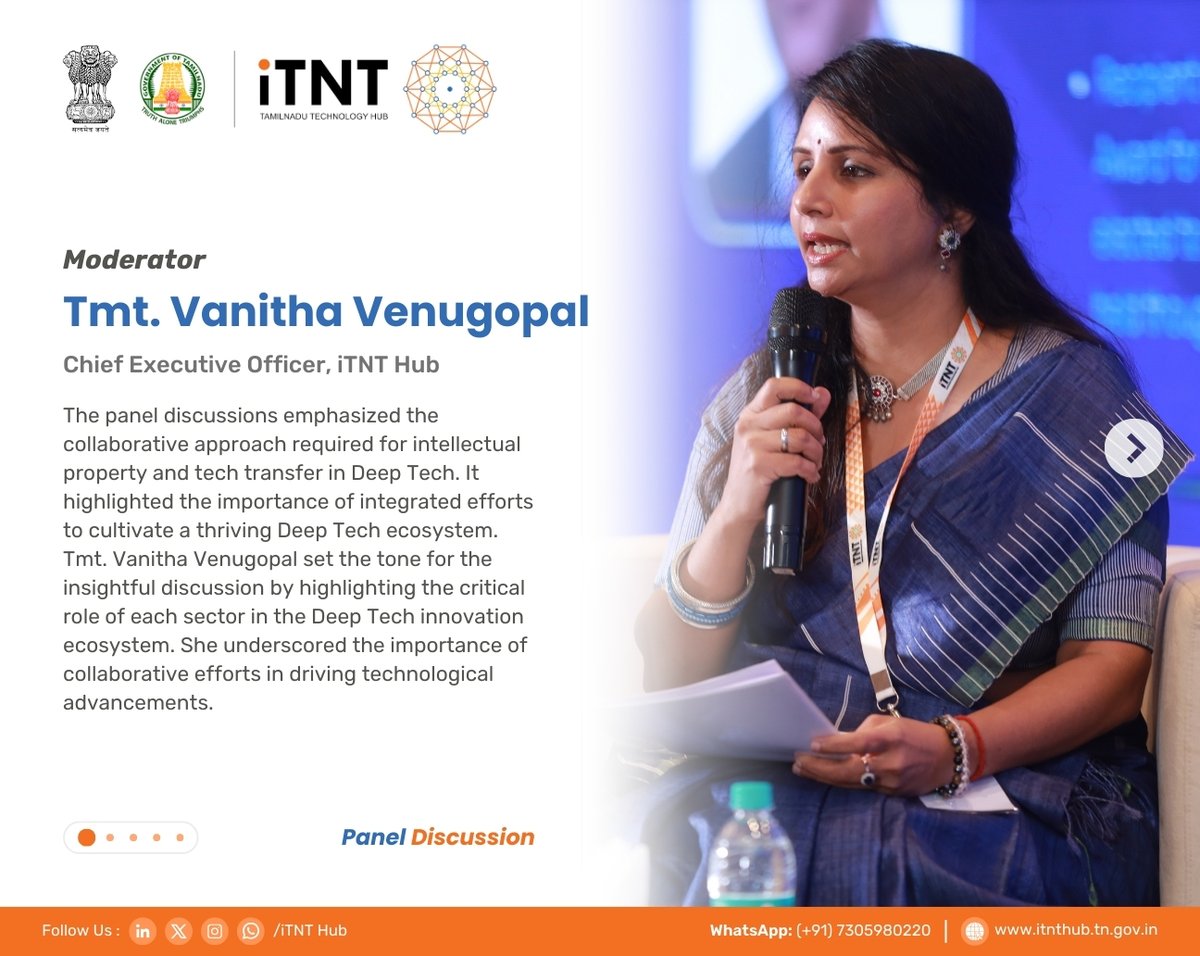itntHub's tweet image. Panel Discussion on “#IntellectualProperty &amp;amp; #TechTransfer for Deep Tech Innovations: Role of #Academia, #Startups, #Government and #Industry” iTNT Day 2024 Highlights!

Academia, startups, government, and industry must come together to promote innovation and ensure that…