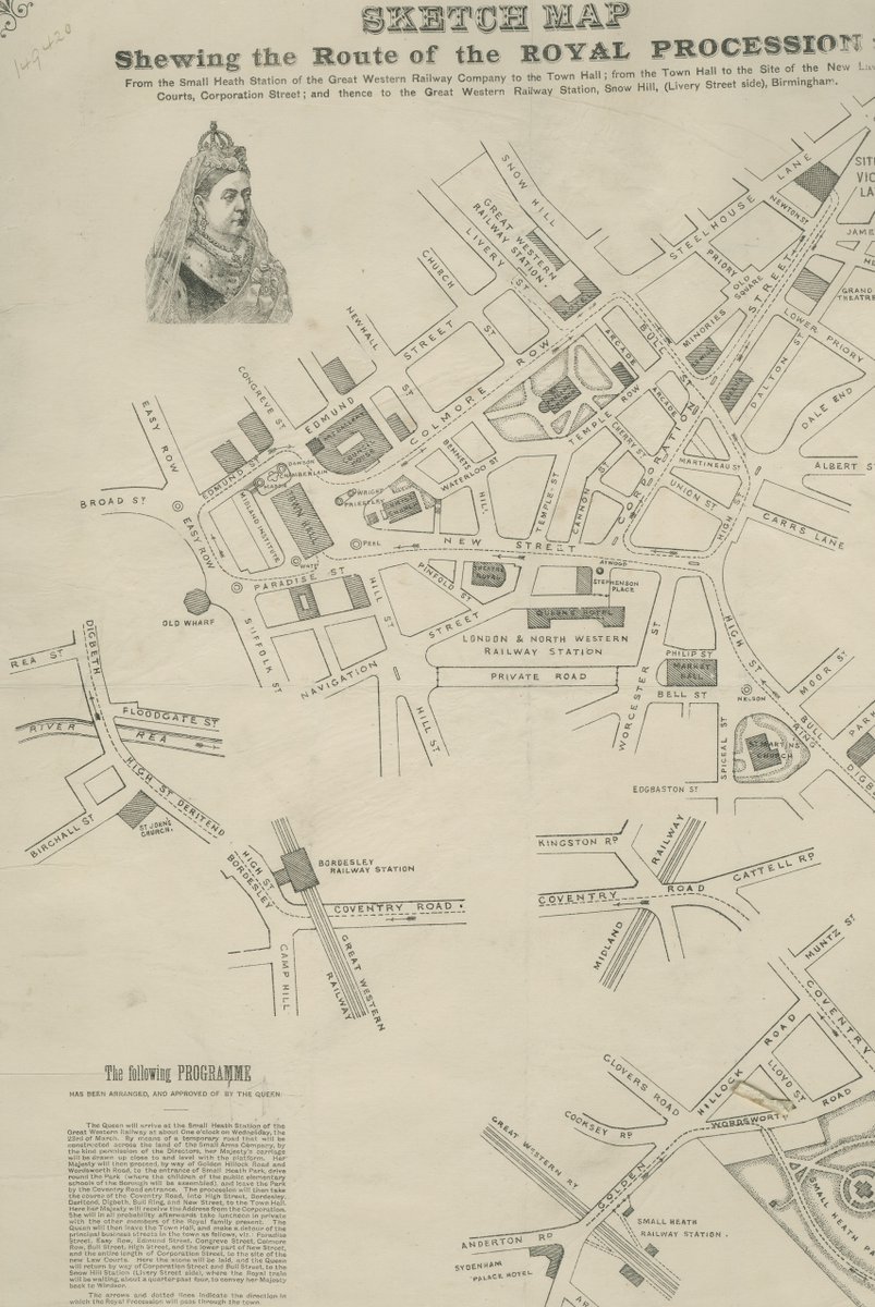 Birmingham Archives & Collections (@theironroom) on Twitter photo #MapOnATuesday Something slightly different this week - Sketch map shewing the route of the royal procession through Birmingham on the occasion of the visit of Queen Victoria, 23rd March, 1887 <a href="/LibraryofBham/">LibraryofBirmingham</a> #MapOnATuesday Something slightly different this week - Sketch map shewing the route of the royal procession through Birmingham on the occasion of the visit of Queen Victoria, 23rd March, 1887 <a href="/LibraryofBham/">LibraryofBirmingham</a>