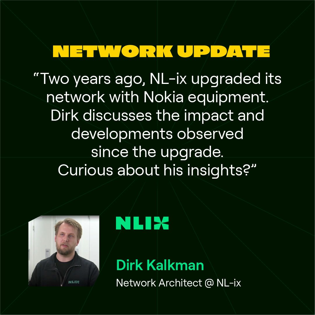 nl_ix's tweet photo. Check out Dirk his interesting insights ๐ https://t.co/vqjCF739aO #nlix #betheinternet #InternetExchange #peering #bgp #iptransit #cloud #datacenter #network #interconnection #routing #transport #antiddos #ElasticInterconnect https://t.co/uQYpiAuVe3