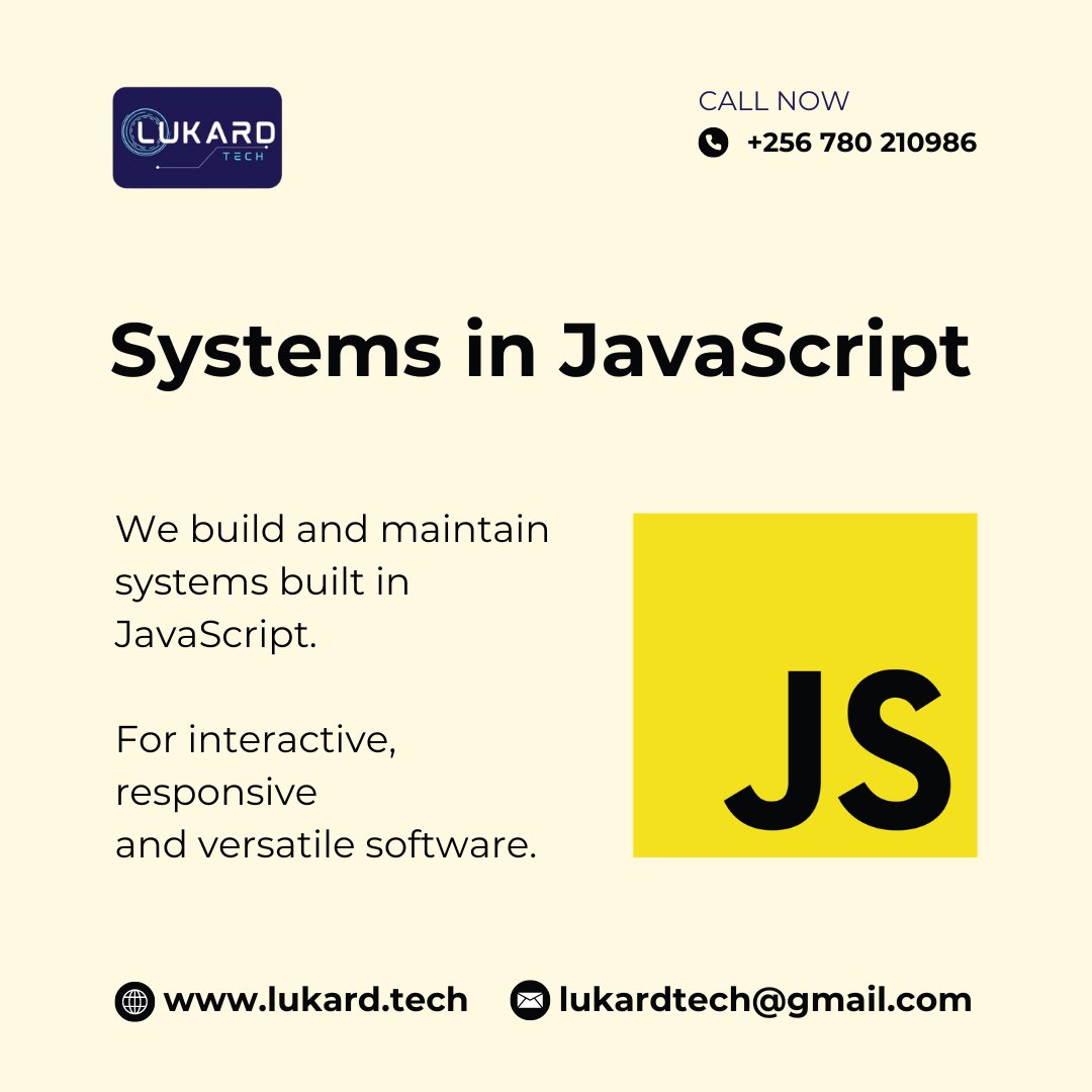 lukardtech's tweet photo. Transform your web experience! We build and maintain interactive systems with JavaScript. Let's bring your vision to life!

~Lukard Technologies

https://t.co/OU4pTHcwY6 https://t.co/SckMX05vJo