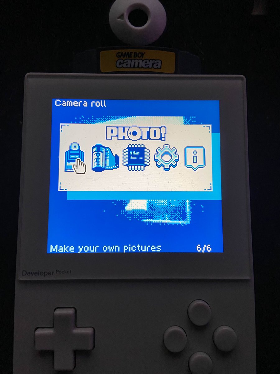iam_agg's tweet photo. I have successfully built a Pocket core that lets you use Game Boy Camera hardware with custom ROMs, so you can tweak the exposure and stuff without buying new hardware.

Will polish this up and try to get a release out fairly quickly. I've wanted to see this for a long time. https://t.co/cDOZDHXTzG