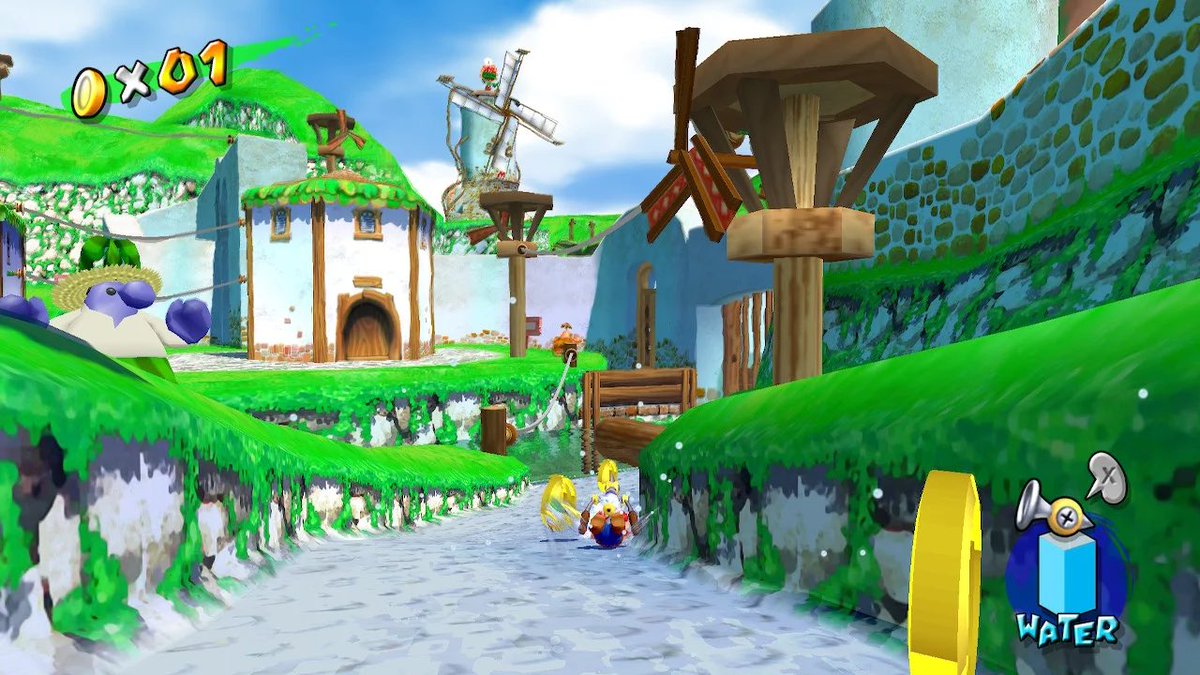 Bianco Hills.

Bianco Hills is a countryside region in the center of Isle Delfino. The word "bianco" in its name is Italian for white, probably in reference to the white coloured houses, walls, and roads found in the area.

Super Mario Sunshine (2002).

#SuperMario #Nintendo