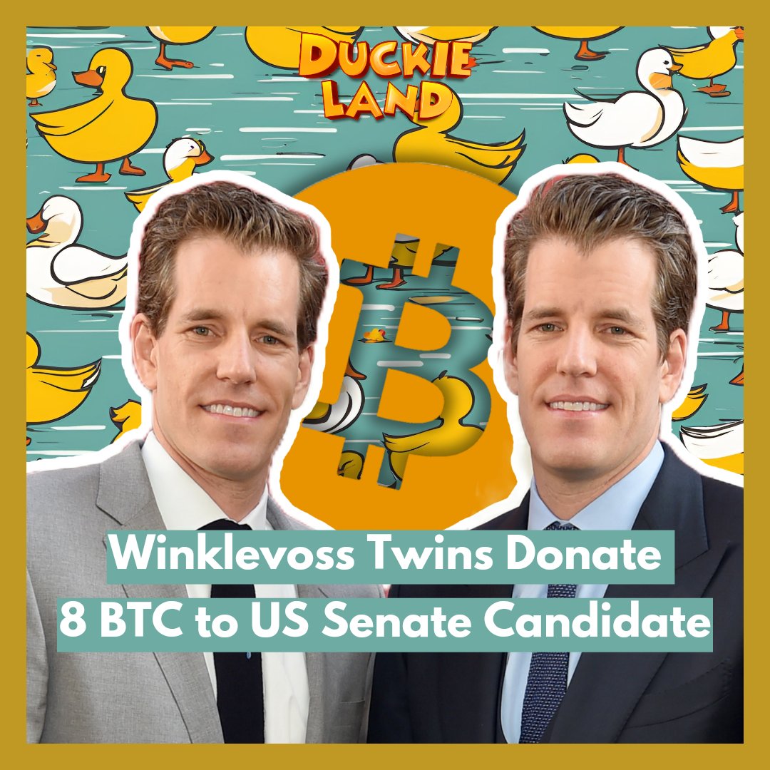Winklevoss Twins Donate 8 BTC to US Senate Candidate

Read more : instagram.com/p/C-CCAaivQr3/…

#winklevoss #bitcoins #cryptocurrency #news #trending #duckieland #mMETA #game