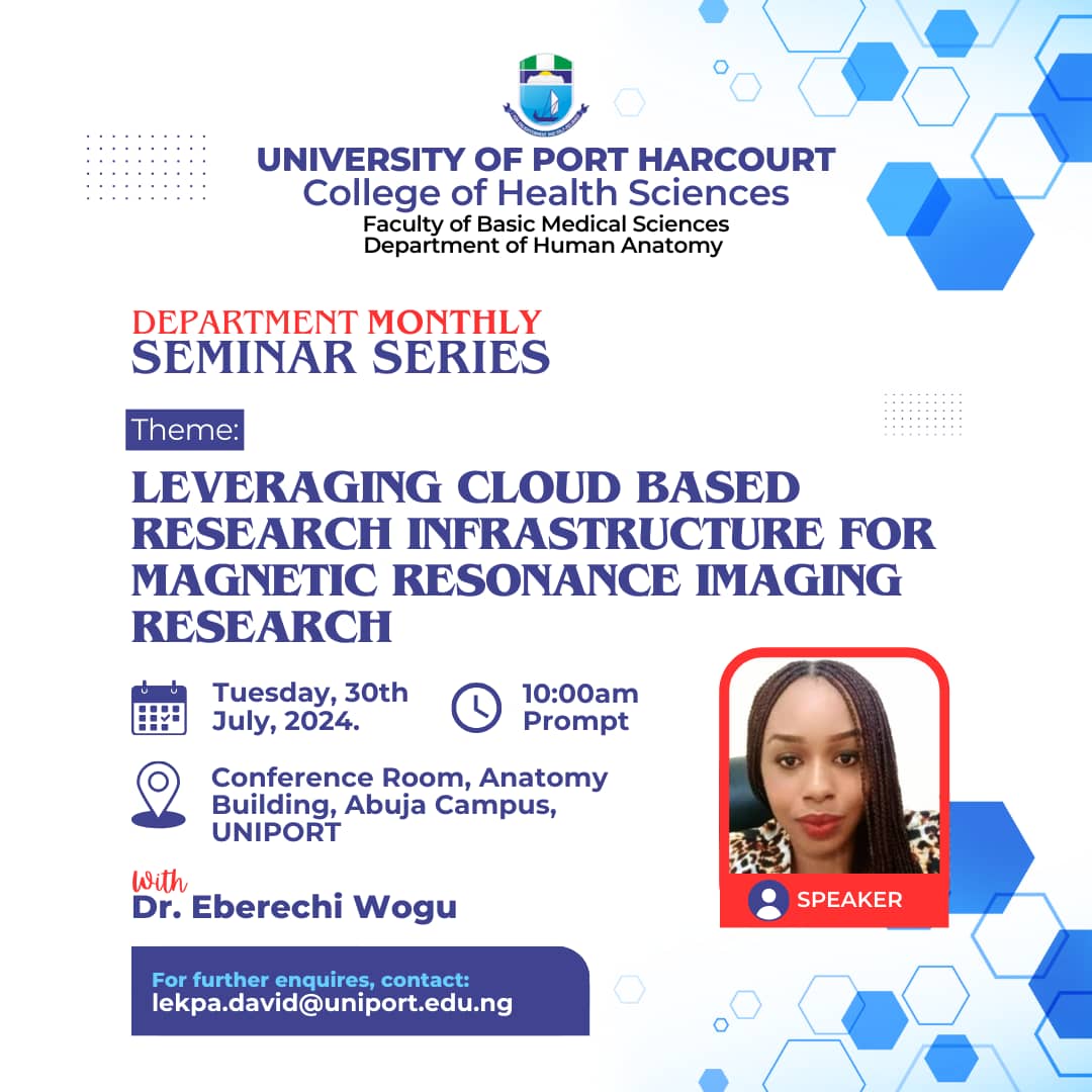 AFRICAN_BDN's tweet image. Attention: All MRI researchers & scientists! 📣
Join us TODAY at the University of Port Harcourt, Nigeria, for an insightful seminar
Theme: Leveraging Cloud-Based Research Infrastructure for Magnetic Resonance Imaging Research!🌫️
When: Today, 10 am