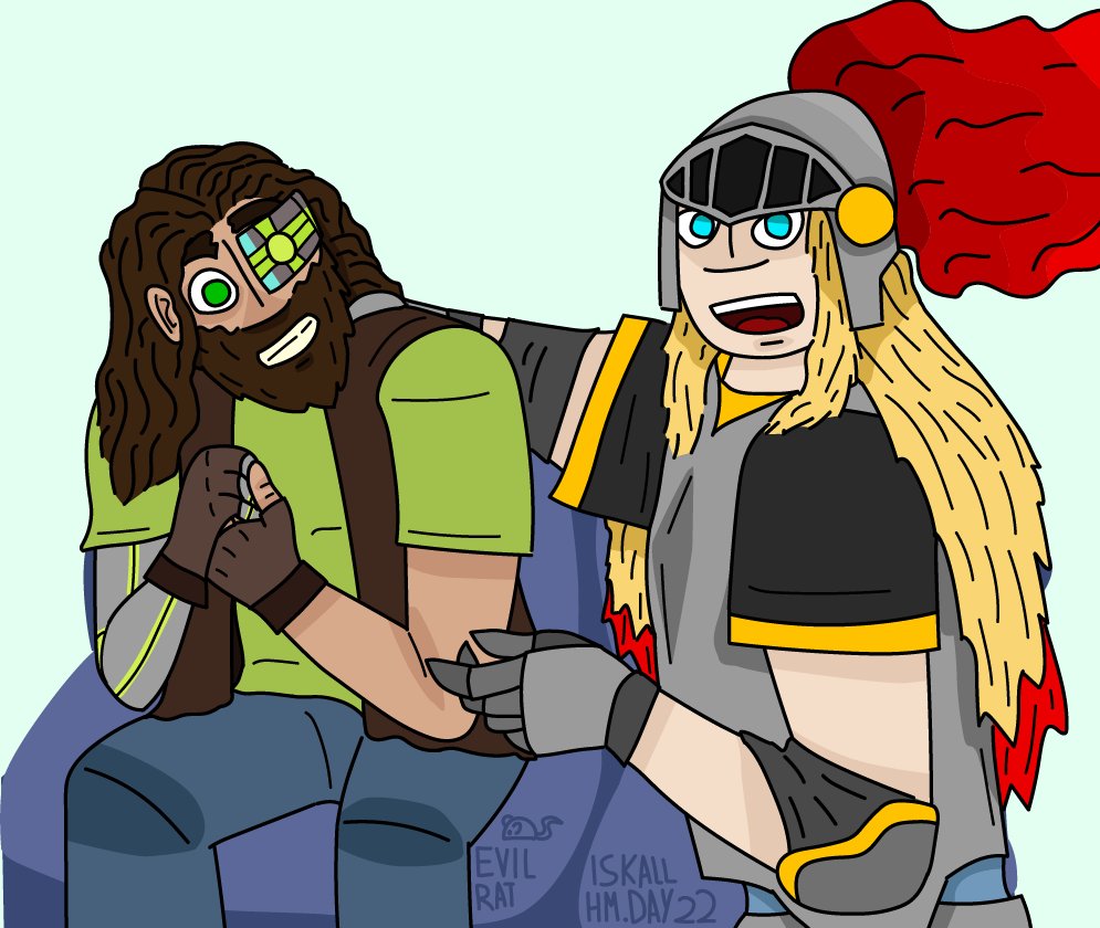 EvilRat_Sabre's tweet photo. Hermit a may, but I forgot to post it in may; Day 22 Iskall day! Wels is here for... motives (I like him sue me) #Hermitcraftfanart https://t.co/YcSiZ2yhpw