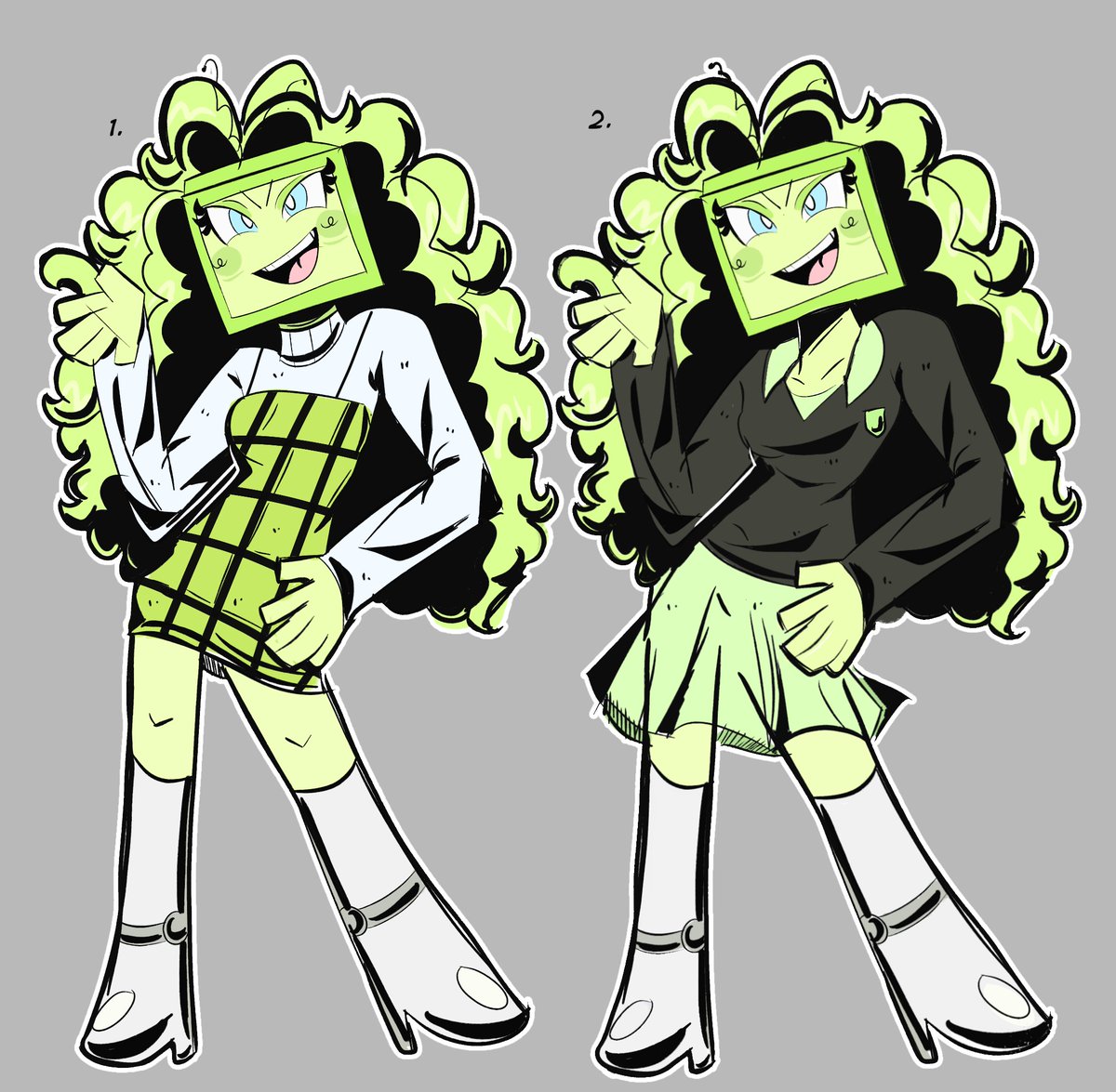 brizero3's tweet image. Giving vanessa's design a remake, wanted to change her look since I felt like her last outfit didn't fit her and kinda boring so I came up with these two! Would be a big help on choosing which is suitable for her..leanin towards 1 a bit #art #myart #oc #ocart #digitalart