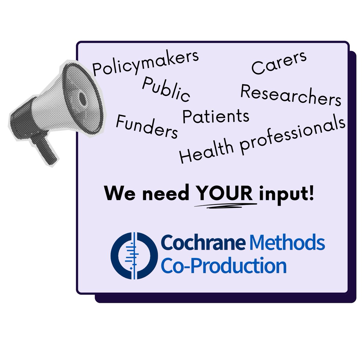 Help shape the future of co-production in evidence synthesis!
Please take a minute to review our interim list of collected topics regarding methods of co-production in evidence synthesis (i.e., systematic reviews), and add your own items: uwk-krems.limesurvey.net/237774?lang=en