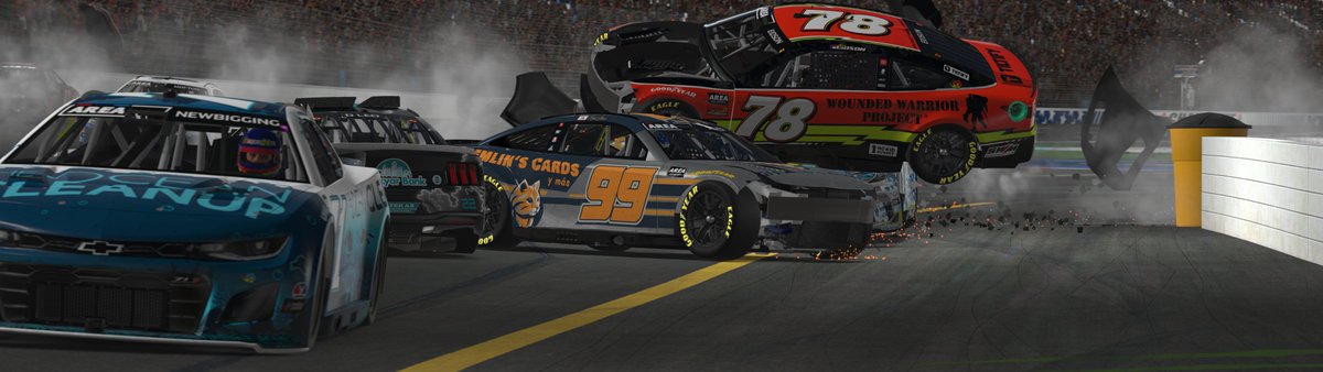 A 16th place finish after this is amazing. Actually had decent speed prior and could've competed for a top-10, but it could've been worse. Thanks to <a href="/SRGgraphics/">SlingerRacingGraphics</a> Esports for bringing me onboard for the rest of this <a href="/AREAiRacing/">AREA iRacing</a> Cup season, better results will follow.