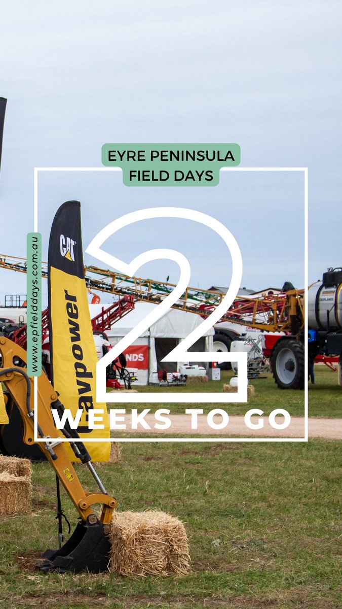 EPFieldDays's tweet photo. Just two weeks remain until the much-anticipated biennial Eyre Peninsula Field Days! Secure your tickets online today and begin planning your visit. With over 350 exhibitors, there's something for everyone to enjoy and explore.
https://t.co/kAAWG96D8g
#EPFieldDays #AgEvent https://t.co/ifD1ImwSRD