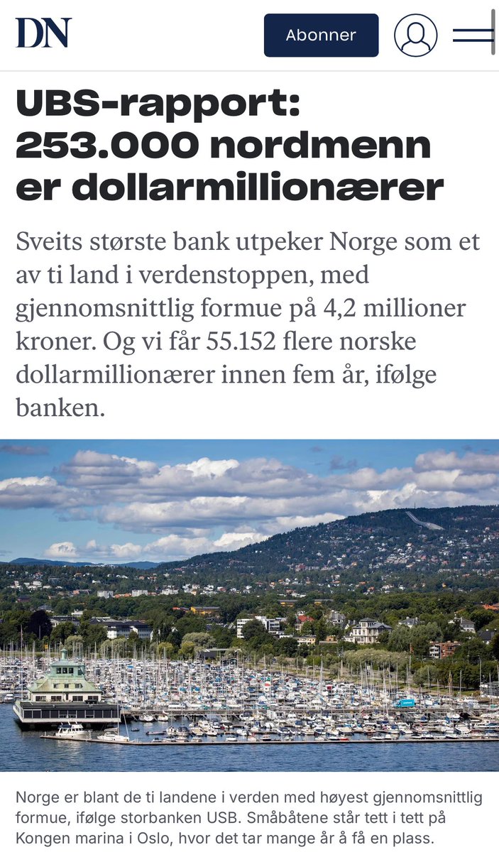 AUnneland's tweet photo. Legger denne her til dem som tror formuesskatten gjør det umulig å være rik. Rapporten sier Norge er et land med høy og økende velstand: sterk økning i antall dollarmillionærer, høy gjennomsnittlig formue, medianformue blant verdens høyeste. Det går helt fint å omfordele mer. https://t.co/4pk00FfkSZ