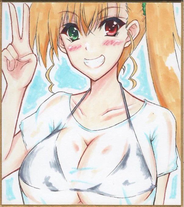 #今月描いたイラストを晒そう(1/2)今月は5枚で内3枚が普通に見せられる健全なイラスト。ヴィヴィオちゃんに調ちゃん。本当に好きな子しか描いてないなw 
