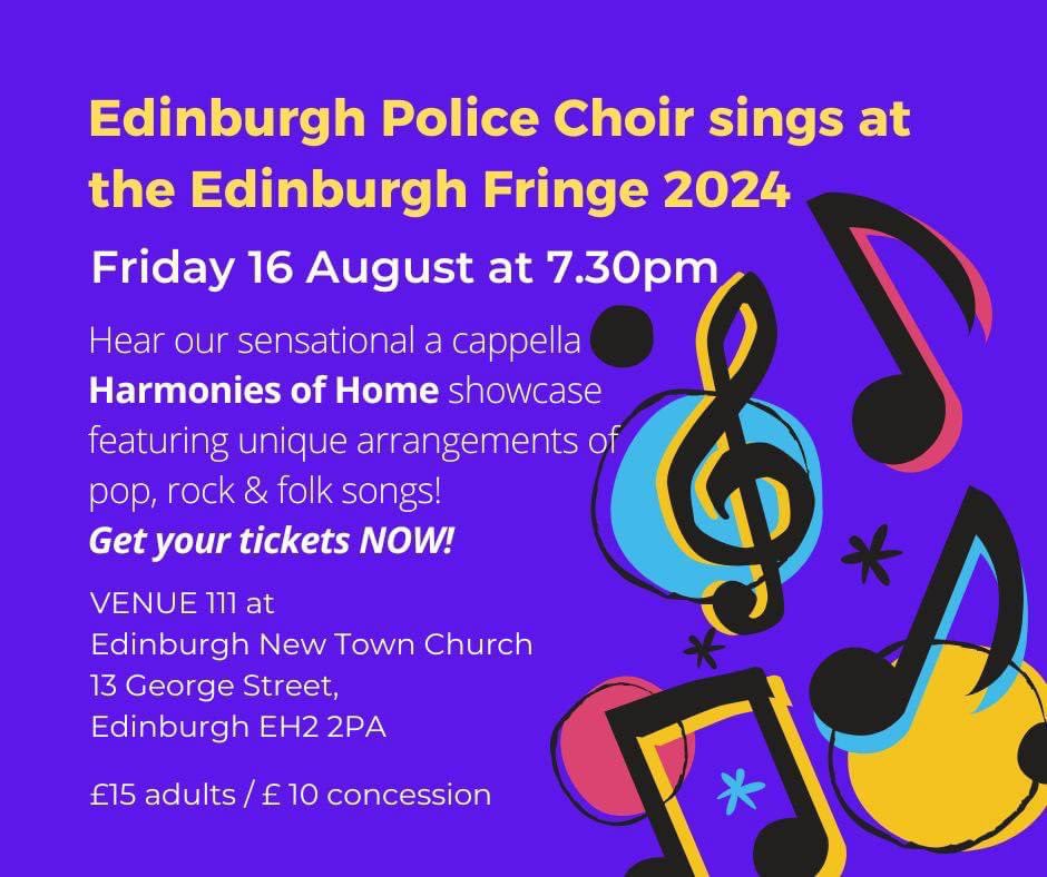 Some arrangements set to make their debut as well as some old favourites! Tickets via eventbrite.com/e/harmonies-of…

Friday 16th August 7:30 #EdinburghFringe #Edinburgh #NewtownChurch #returntothefringe <a href="/MakingMusic_SC/">Making Music - Scotland</a>  #HarmoniesOfHome 💜🎶🏴󠁧󠁢󠁳󠁣󠁴󠁿