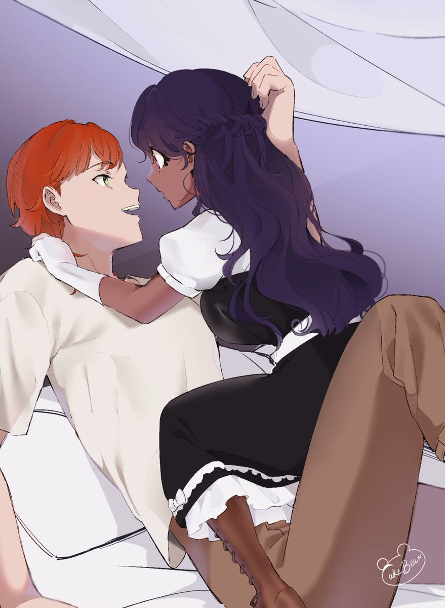 Cakebearsx's tweet photo. Color Practice with original characters. I like the pose this time. ☺️ https://t.co/mtkpPpMd45