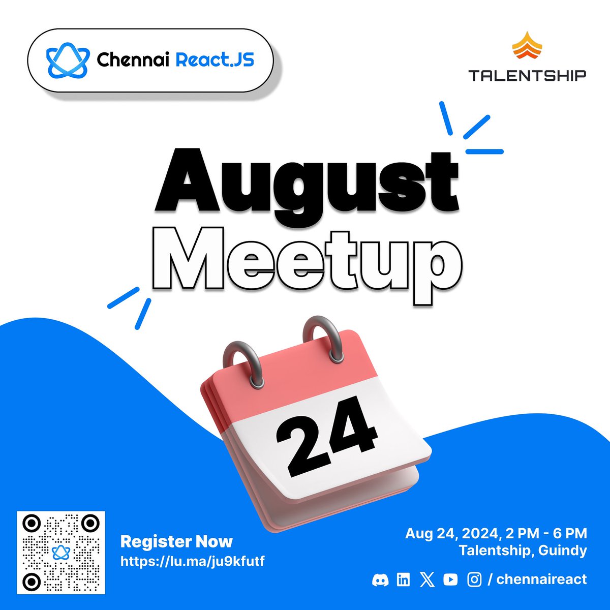 Chennai React August meetup registrations are open now

👉 lu.ma/ju9kfutf