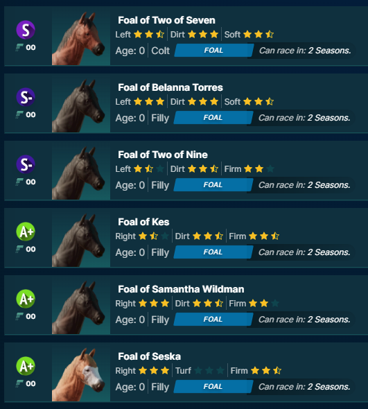 MaxWarpStables's tweet photo. Went 5/6 fillies, which is wild bc we're lucky to get maybe 1-2 each season!
Now, if only they were worth at least the cost of breeding them. 😂💀
@photofinishgame https://t.co/D4sgJTPMxZ