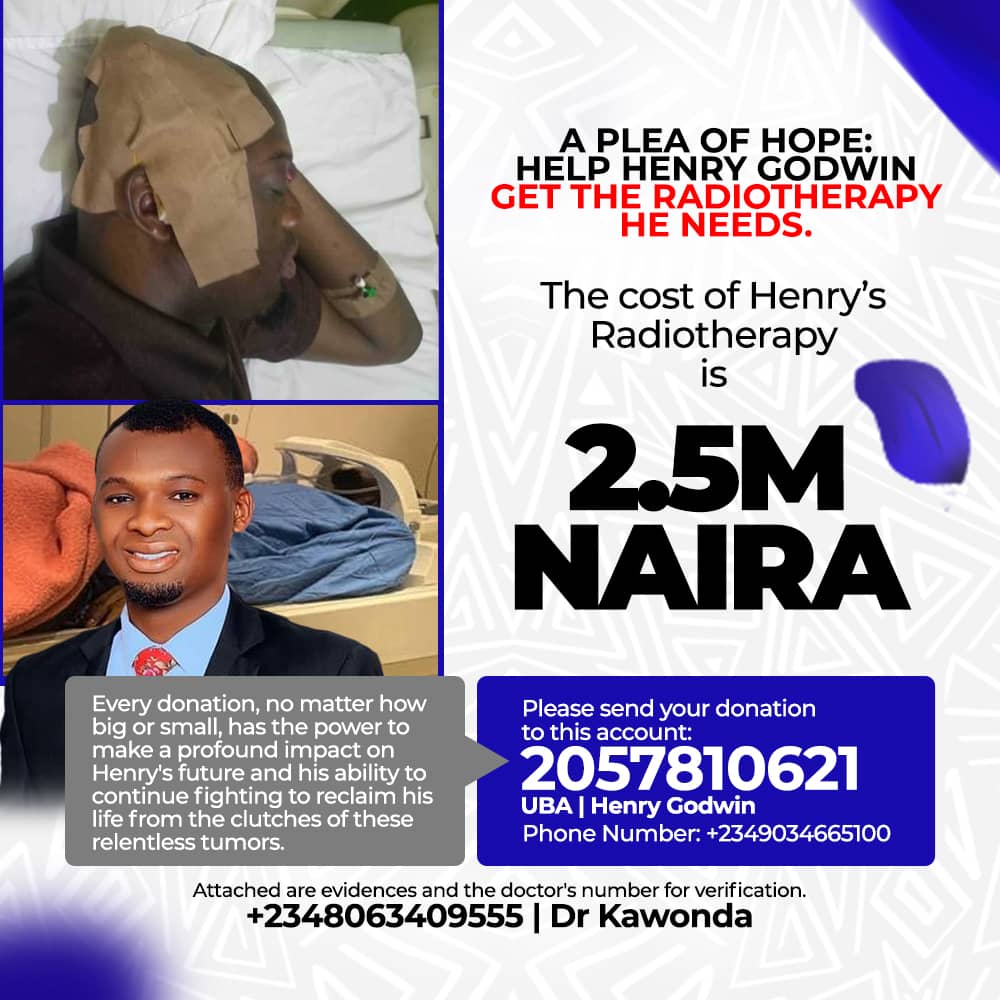 godwin34016's tweet photo. A Plea For Hope: Help Henry Godwin Get The Radiotherapy He Needs. 
I have been able to do one surgery successfully, thanks for your support.
Please help me raise 2.5 million naira for Radiotherapy. This is the final stage of treatment
For Donations
2057810621
Henry Godwin
UBA. https://t.co/9WjWOu8y3q