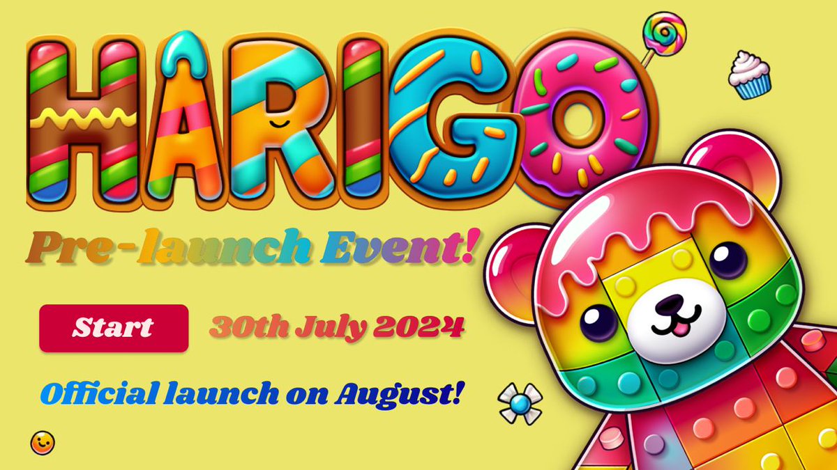 HARIGO_official's tweet photo. ππ Get ready, Harigo fans!
We're excited to announce a special pre-launch event! π
Participate now and get exclusive rewards before the official game release. Don't miss out!
Play: https://t.co/1nn2R7mZPP
#Harigo #PreLaunchEvent #ExclusiveRewards #JoinNow https://t.co/QE4FR8rZ6B