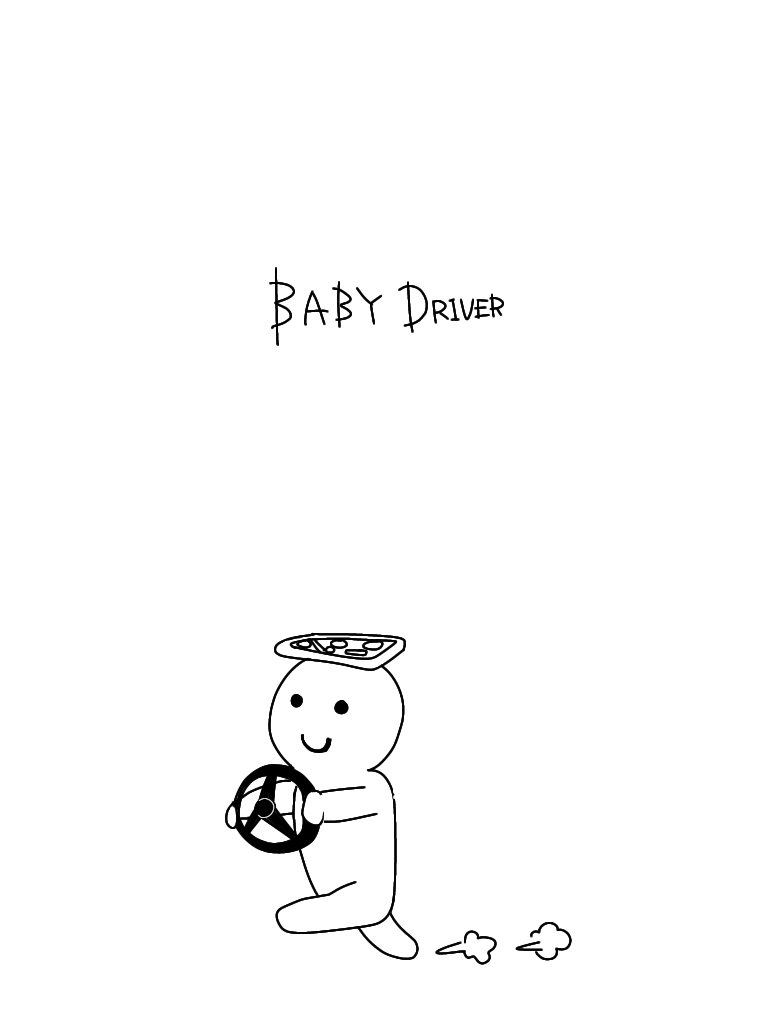 じょんちゃんのBabyDriver、スマホからだと写真暗すぎてこう見えた、可愛すぎる 