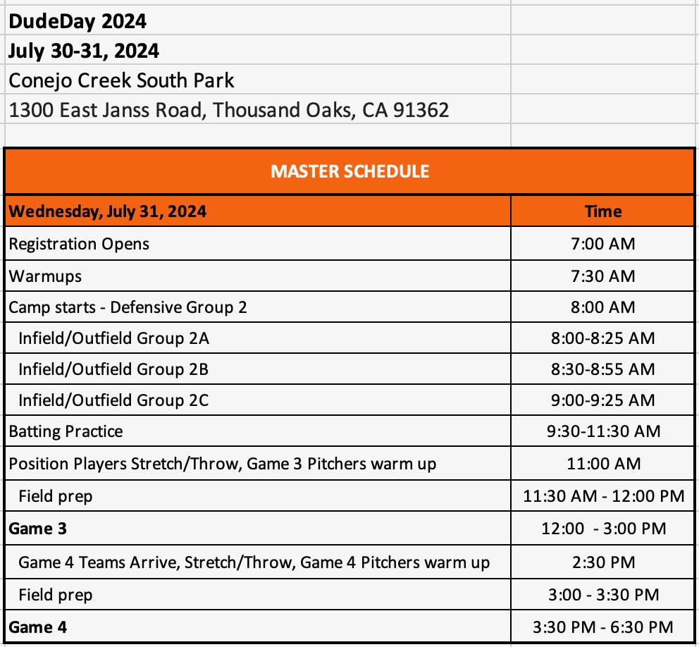 Braden Oliver (@bradenoliver_5) on Twitter photo Looking forward to <a href="/DudeDayBaseball/">Dude Day Baseball Camps</a> on July 31st. Morning workout and playing in game 3 at 12:00.
<a href="/Agoura_Baseball/">Agoura Baseball</a> <a href="/GBGbaseballUSA/">GBG Baseball USA</a> Looking forward to <a href="/DudeDayBaseball/">Dude Day Baseball Camps</a> on July 31st. Morning workout and playing in game 3 at 12:00.
<a href="/Agoura_Baseball/">Agoura Baseball</a> <a href="/GBGbaseballUSA/">GBG Baseball USA</a>