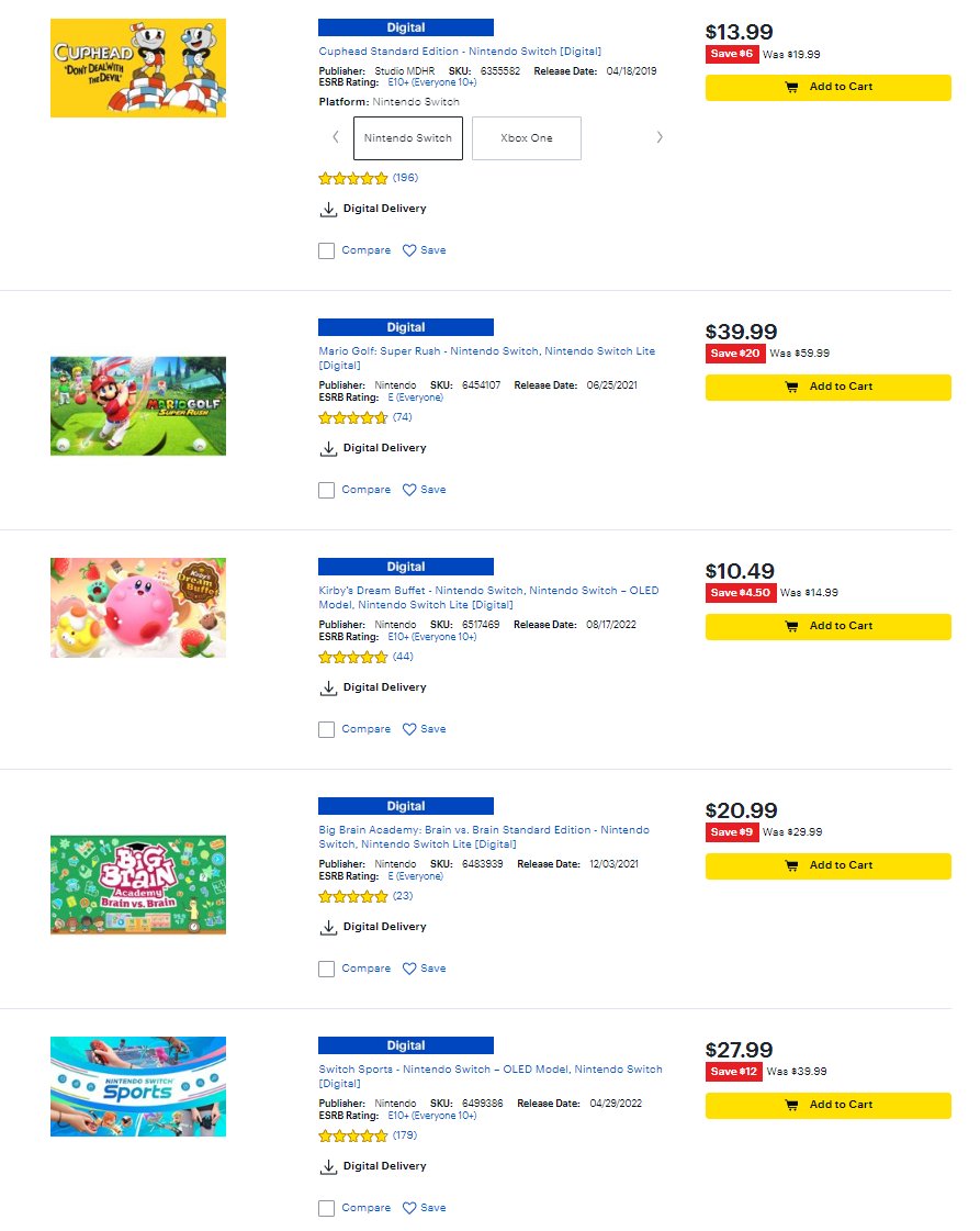 Wario64's tweet photo. Switch Digital game sale at Best Buy https://t.co/GifoCsAPkv #ad https://t.co/h9BxqlRkaz