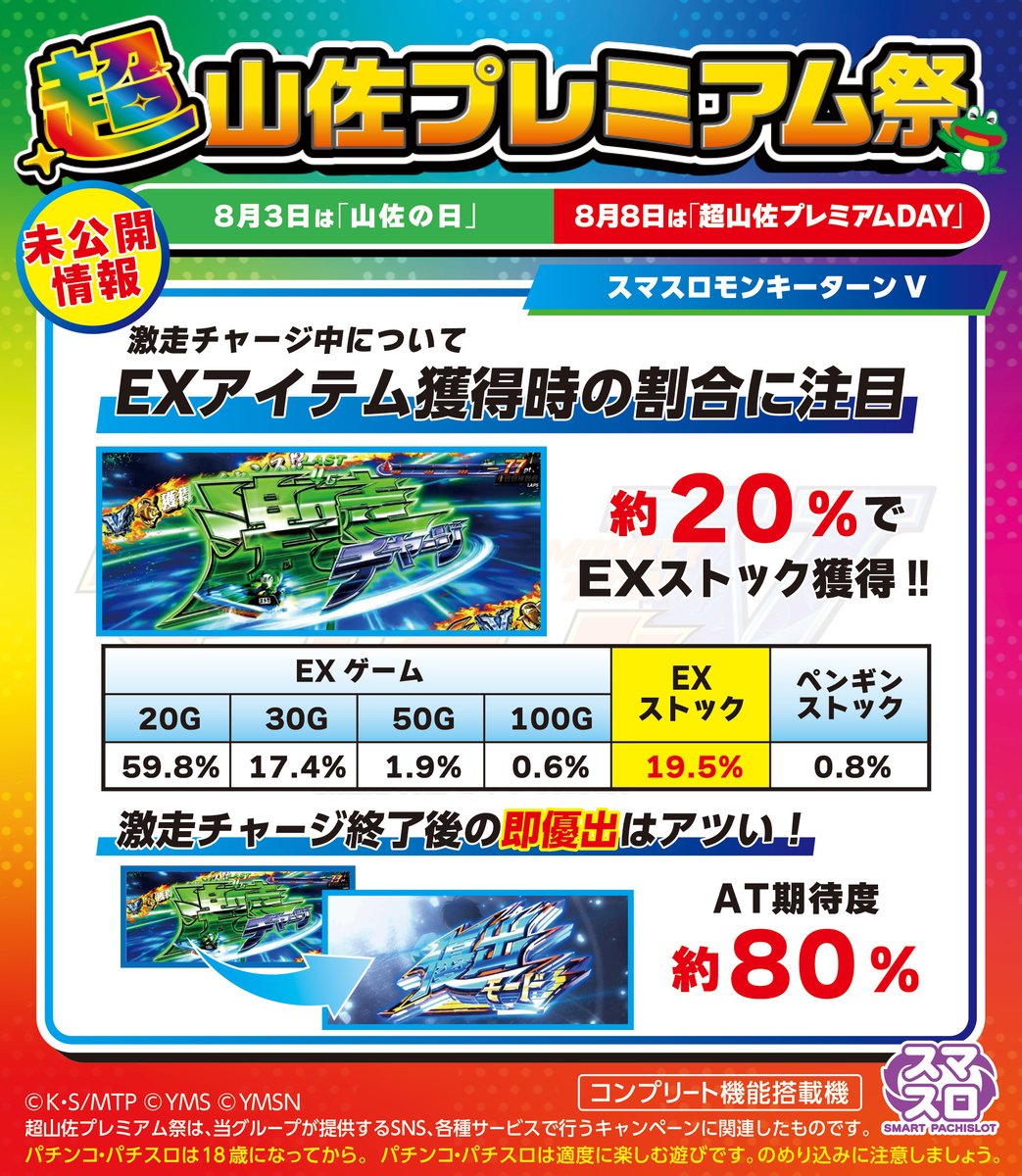 ㊙未公開機種情報解禁㊙／ #8月3日は山佐の日 を記念して、下記機種の