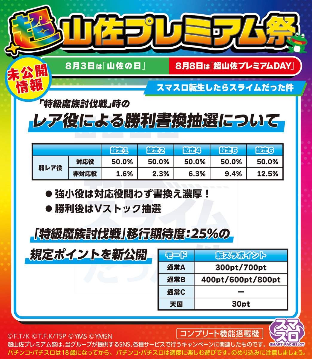 ㊙未公開機種情報解禁㊙／ #8月3日は山佐の日 を記念して、下記機種の