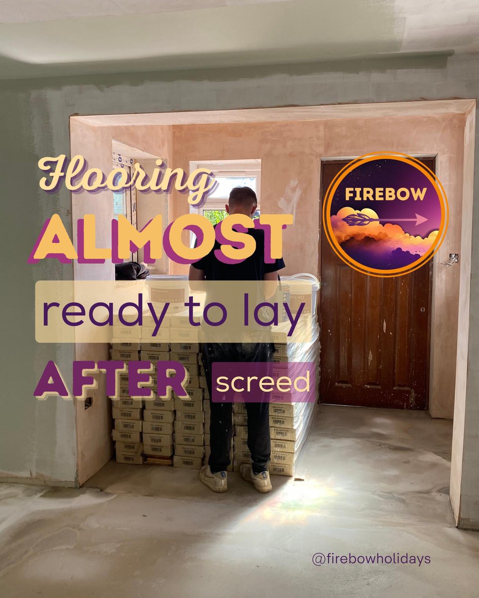FirebowHolidays's tweet image. We are nearly a-go with the new solid wood floor!
It’s been tricky - we’ve had to negotiate the uneven original floor, which meanders all over the shop.
(How many levels can one ground floor have?!)
And then run it into the extension.
But we’re almost there…

#ukrenovation