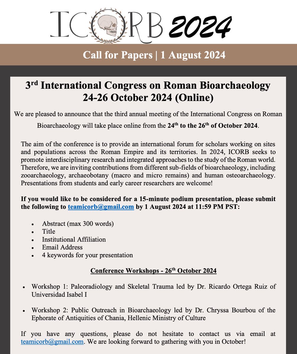 International Congress on Roman Bioarchaeology tweet media