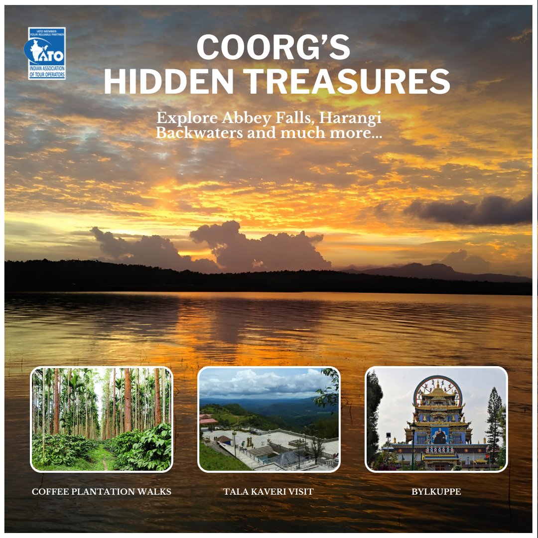 iato_india's tweet photo. Coorg offers an unforgettable experience for nature lovers and explorers alike.
#Coorg #PerfectDayOut #AbbeyFalls #HarangiBackwaters #CoffeePlantations #TalaKaveri #Bylakuppe #TravelIndia #ExploreCoorg #IncredibleIndia #NatureLovers #TravelGoals #Wanderlust #iatoindia https://t.co/lwhpByrW1u