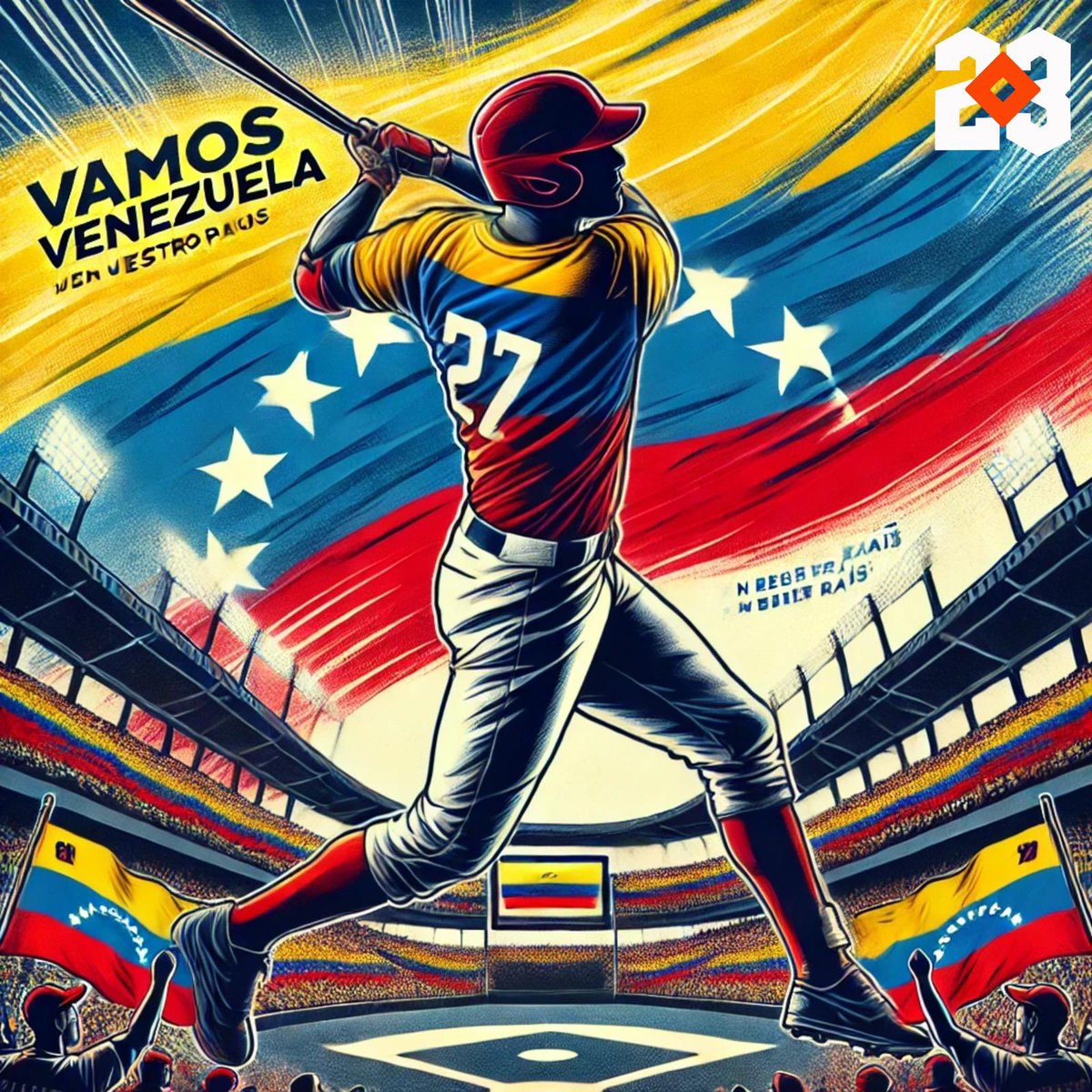 Diamante23OF's tweet photo. VAMOS VENEZUELA 🇻🇪 Estamos contigo 👊⚾️💎

#D23 💎⚾️ #HastaElOut27 https://t.co/ZAyzGBf88i