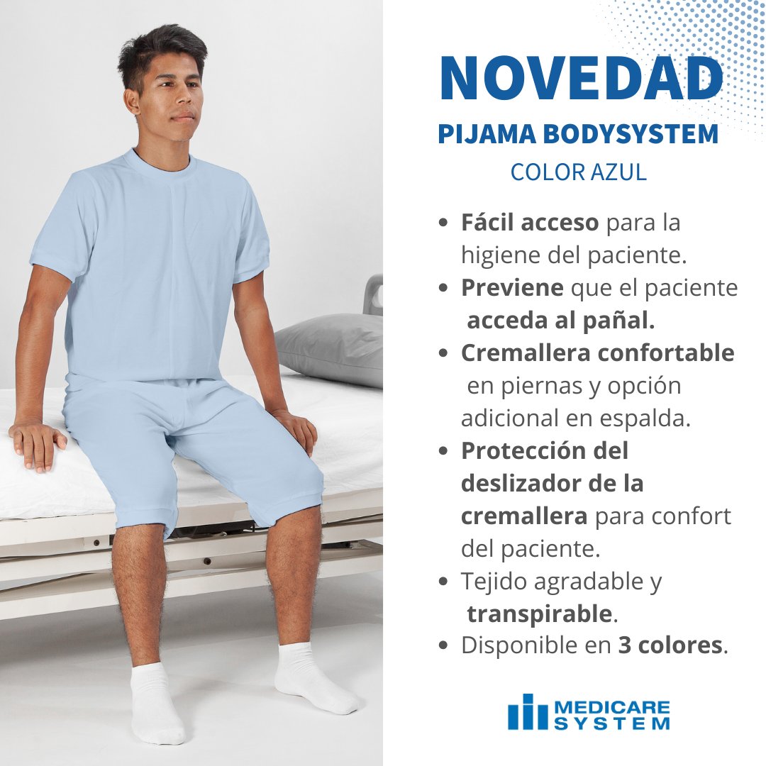 MedicareSystem's tweet image. 🛏️ Conoce el confort de #Bodysystem. Nuestros pijamas de una sola pieza, con cremalleras estratégicas, facilitan la higienización y son cómodos y transpirables. ¡Ahora disponibles en 3 colores y 4 tallas! 🌟👕 
#Cuidados #Confort #Innovación #Bienestar #MedicareSystem