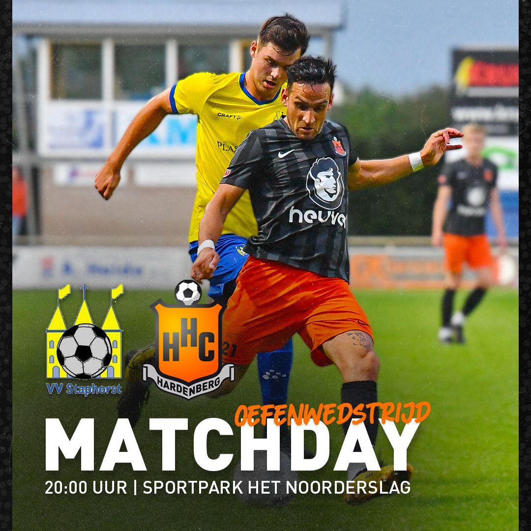 Vanavond spelen we weer een oefenwedstrijd! Op Sportpark het Noorderslag nemen we het op tegen <a href="/vvstaphorst/">vv Staphorst</a>. Let op: het duel wordt om 20:00 uur afgetrapt in plaats van 19:30 uur zoals eerder gecommuniceerd. 💪🏼💥