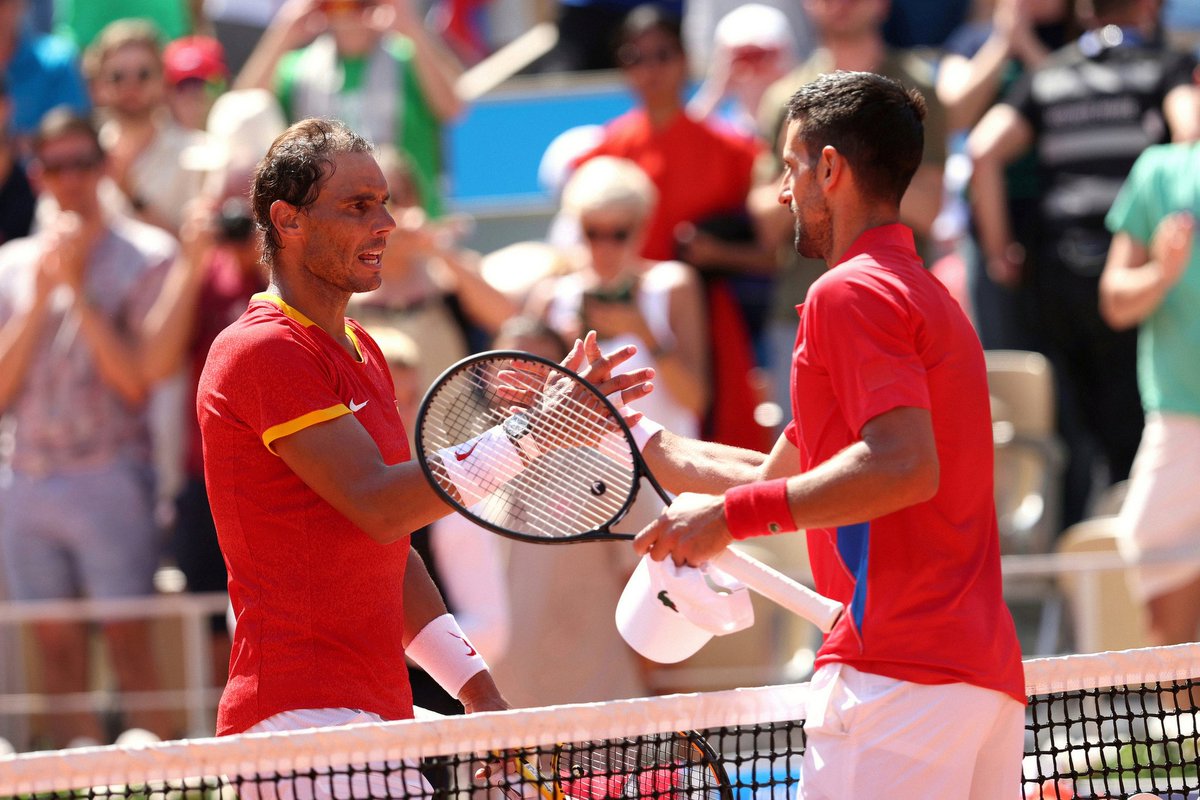 Novak Djokovic (@djokernole) on Twitter photo Glad our epic rivalry is still a blockbuster, <a href="/RafaelNadal/">Rafa Nadal</a>. Good luck in the doubles. Idemooo Srbija! 🇷🇸 Слава Богу 🙏🏼🙏🏼 Glad our epic rivalry is still a blockbuster, <a href="/RafaelNadal/">Rafa Nadal</a>. Good luck in the doubles. Idemooo Srbija! 🇷🇸 Слава Богу 🙏🏼🙏🏼