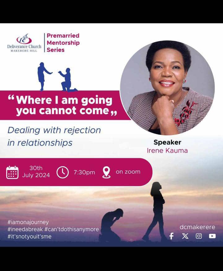 Are you a young person struggling with rejection in relationships. Then this pre married mentorship series is for you. Join me tonight on zoom as we talk about how to deal with rejection in relationships. Link 👇🏾
us06web.zoom.us/j/87911478905?…
Meeting ID: 879 1147 8905
Passcode: 085955