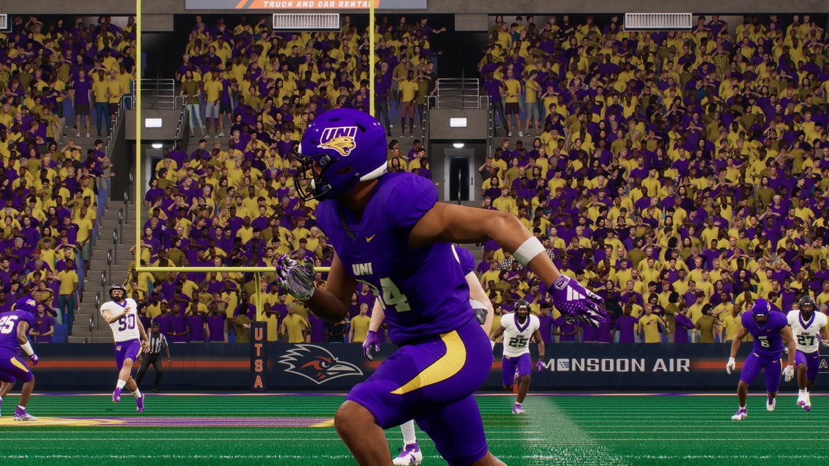 PuresportsD's tweet photo. #Teambuilder #CollegeFootball25 @UNIFootball you are in the game again. Get it now while the black helmet exists will be switching to a chrome purple. https://t.co/hmstcP4AbX