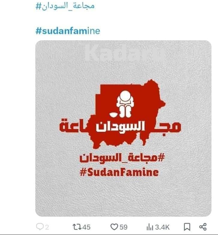 ملايين السودانيين يعيشون نقص في الغذاء ويهددهم شبح المجاعة في عدة ولايات، استمرار الحرب ينذر بفشل الموسم الزراعي ويعرض حياة المدنيين للخطر والموت..نداء عاجل بوقف الحرب لتقديم المساعدات الإنسانية غذاء ودواء وحماية.