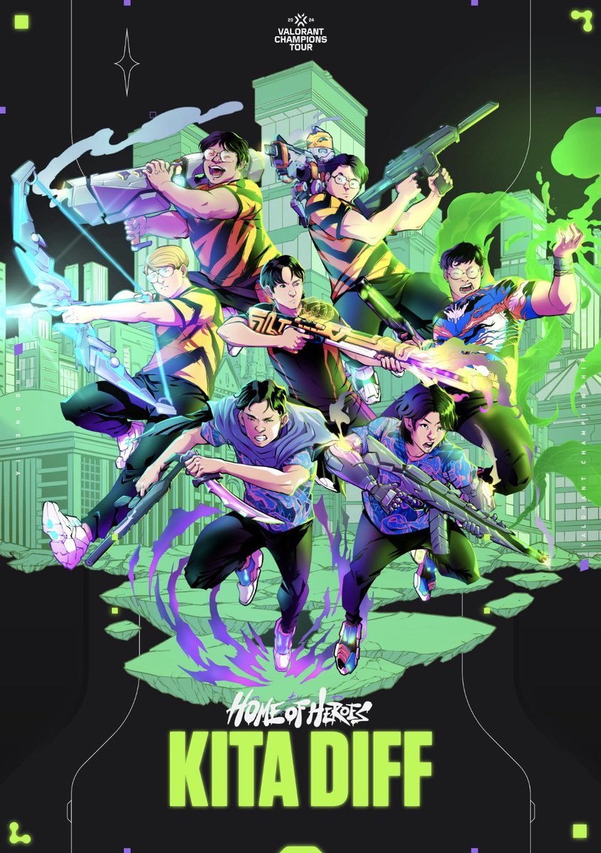 One of my fav works: <a href="/VALORANT/">VALORANT</a> Indonesia's Home of Heroes #KitaDiff is a homage to the Indo boys playin in the big leagues reppin Indo to the world. The KV featured the legendary boys <a href="/cahyanug_/">RRQ monyet</a> <a href="/jasonsusantoo/">PRX f0rsakeN</a> <a href="/aaronleonhart4/">PRX mindfreak</a> <a href="/xccuratevlr/">T1 Xccurate</a> <a href="/Lmemore_/">Lmemore</a> <a href="/davidmichs/">RRQ xffero</a> <a href="/blaZek1ngg/">blaZek1ng</a> 👊