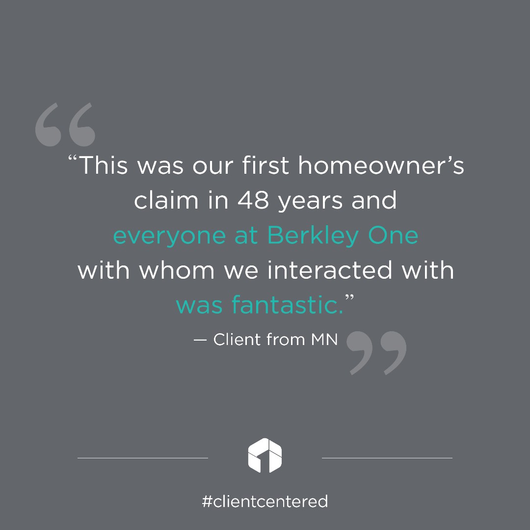 BerkleyOne's tweet image. When you have a claim, exceptional service is the order of the day. #clientcentered 🚀