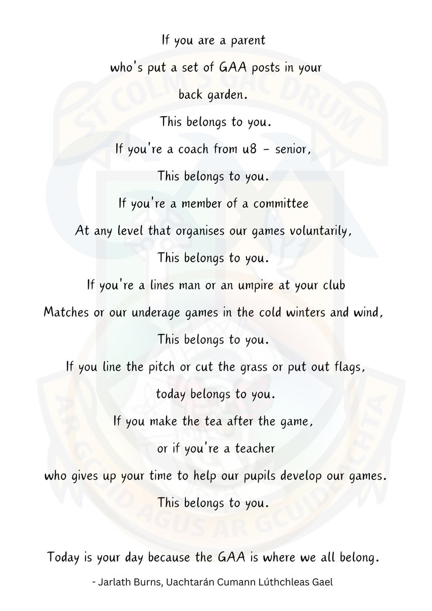 This rings true for every single club in the country 

Long may they last, there's nothing quite like being apart of it. 

#GAA
#WhereWeAllBelong