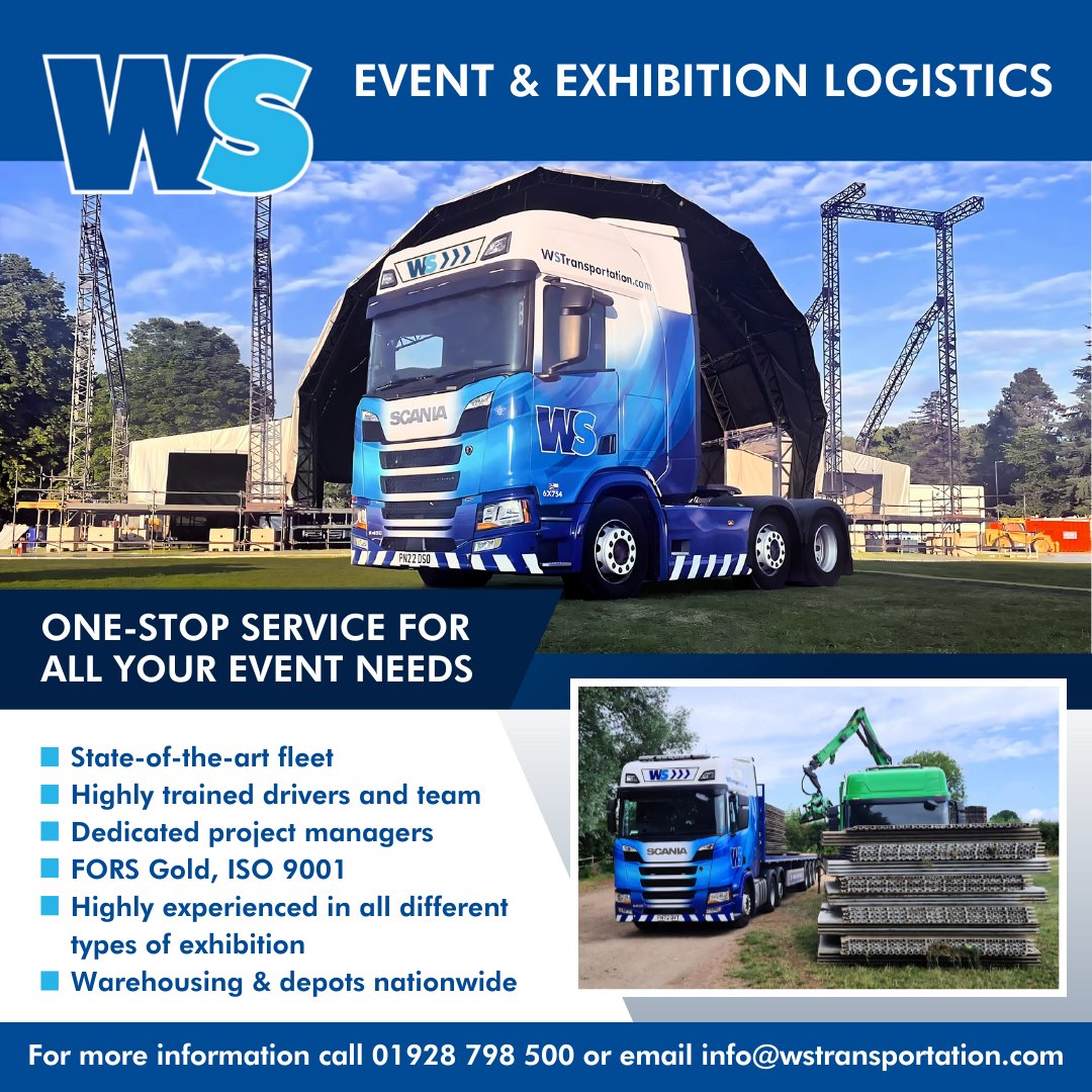 Event &amp; Exhibition Logistics - At WS Transportation we have everything you need to ensure a seamless transportation of equipment and materials for events and exhibitions.

For more information on any of our services, visit our website wstransportation.com