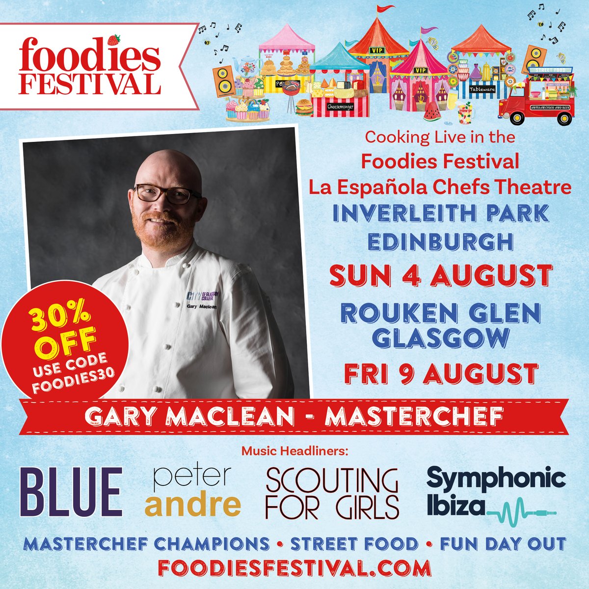 Excited to announce that I will be taking the stage at <a href="/foodiesfestival/">Foodies Festival</a> on the 4th of August at Inverleath Park Edinburgh and Rouken Glen Park Glasgow on the 9th of August. Join me for some culinary delights and tips. See you there #foodies #Foodiesfestival #ChefLife #Funwithfood