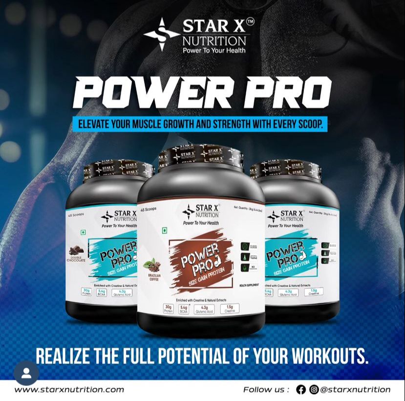 starxnutrition's tweet image. Achieve peak performance with Star X Nutrition Power Pro. 5 Elevate your muscle growth and strength with every premium scoop. Realize the full potential of your workouts. #StarXNutrition 
• Follow us: @starxnutrition for more health tips and product updates.
Power To Your Health