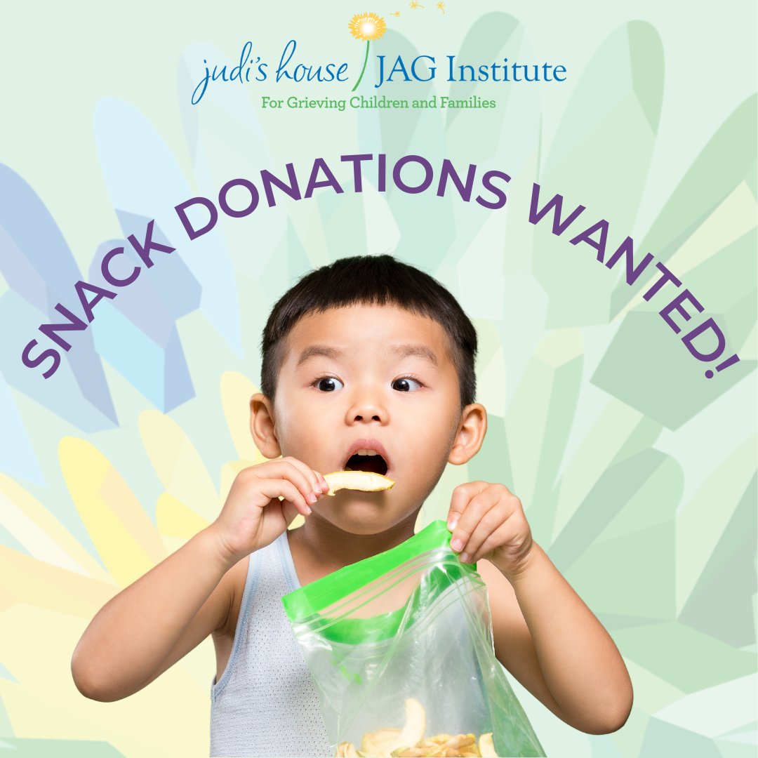 Judi's House/JAG Institute (@judishouse) on Twitter photo 🍎 Help us keep our kids nourished! We're in need of snack donations for our upcoming programs. We are looking for small, individually wrapped snacks. To donate snacks, please reach out to development@judishouse.org. 🍎 Help us keep our kids nourished! We're in need of snack donations for our upcoming programs. We are looking for small, individually wrapped snacks. To donate snacks, please reach out to development@judishouse.org.