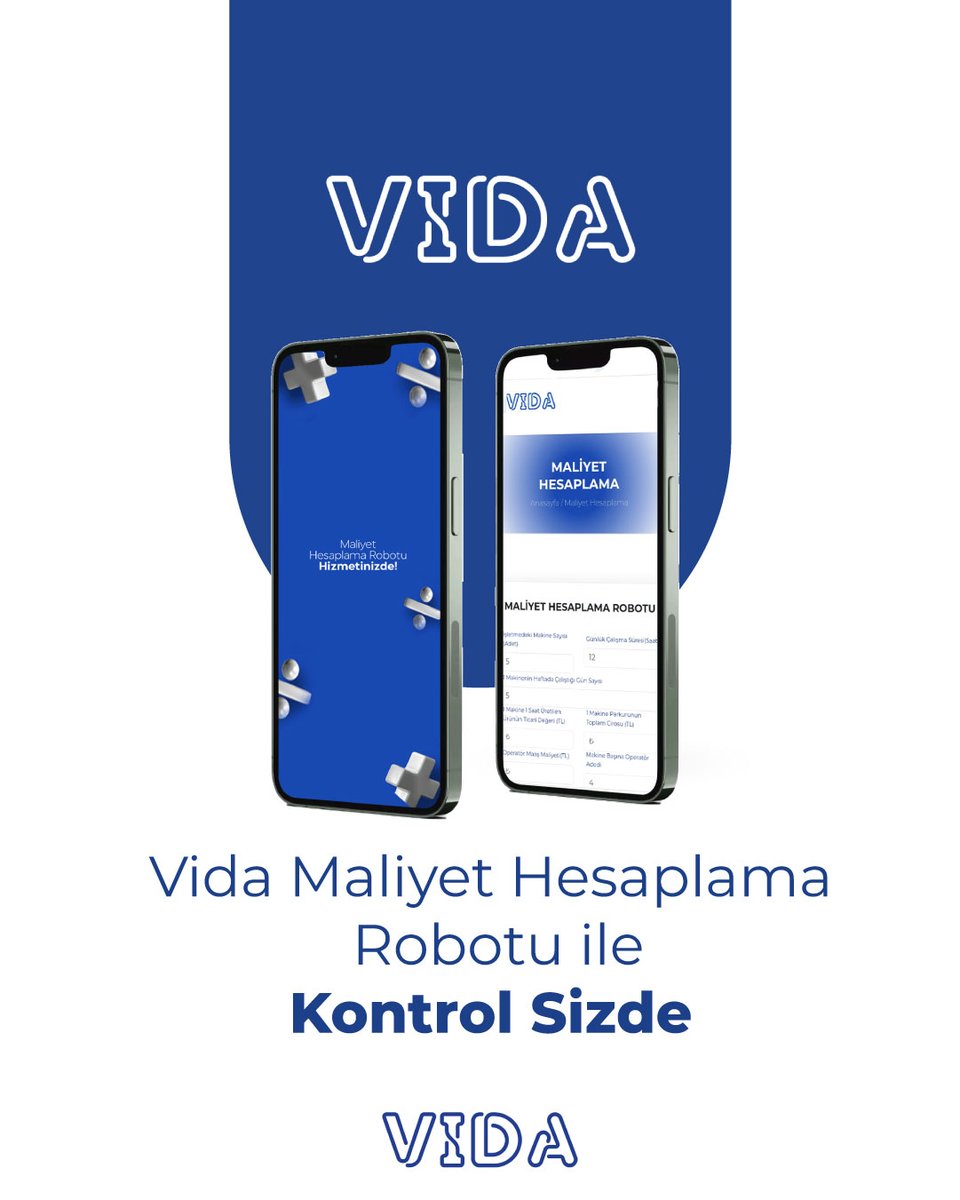 Vida Uygulaması'nın Maliyet Hesaplama Robotu ile işletmenizin maliyetlerini kolayca hesaplayın ve optimize edin. 👨‍🔧

İşletmenizin verimliliğini artırmak ve finansal kontrolü sağlamak için Vida Maliyet Hesaplama Robotu’nu deneyin.

#VIDAMMS #BakımYönetimUygulaması #VidaApp
