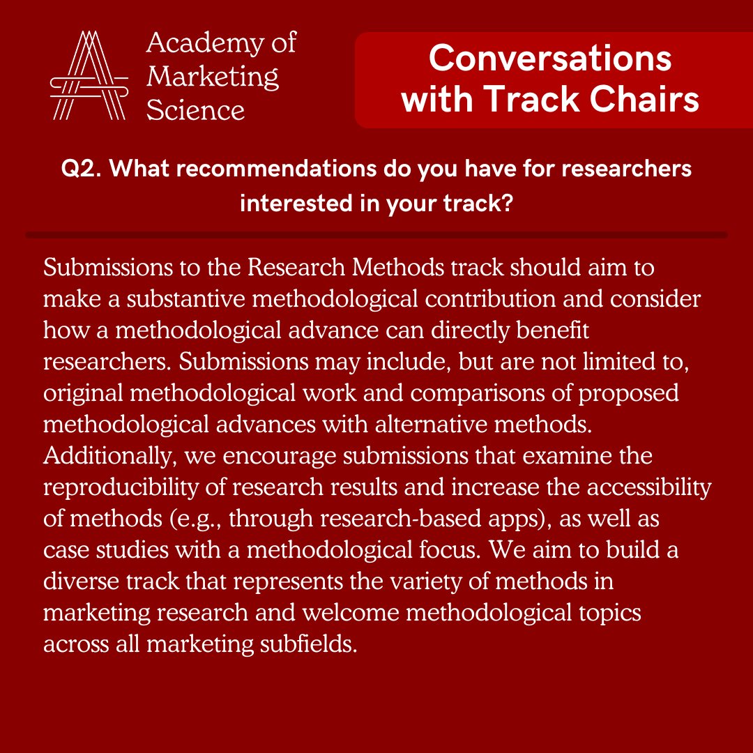 Conversations with the Research Methods Track Chairs Susanne Adler and Constant Pieters for the 2025 AMS Annual Conference in Montréal, Canada, May 21 - 23, 2025. Consider submitting your work! #AMS25MONTREAL #AMSmarketingCFP: ams-web.org/ams25-cfp