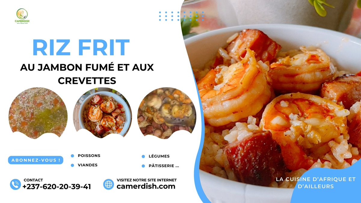 camerdish's tweet photo. Recette délicieuse de Riz frit au jambon fumé et aux crevettes.
Recette écrite 👉https://t.co/QPpPhwIKC3
YouTube 👉https://t.co/45LrtswUpt https://t.co/UDWIGWN6wa